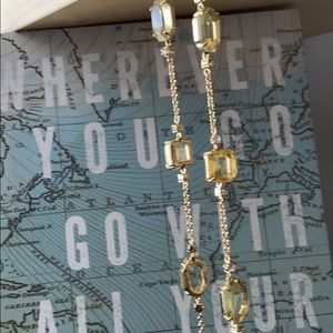 Long Ann Taylor necklace gold tone & yellow stones